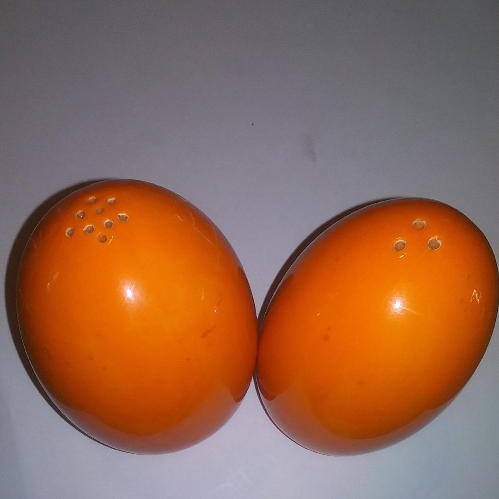 #16 Orange Eggs Salt and Pepper Shakers